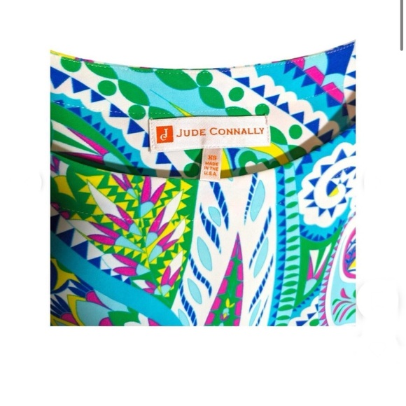 Jude Connally Dress•Womens M•Bright Paisley Megan Casual Stretch Shift Mini• EUC - Picture 5 of 7